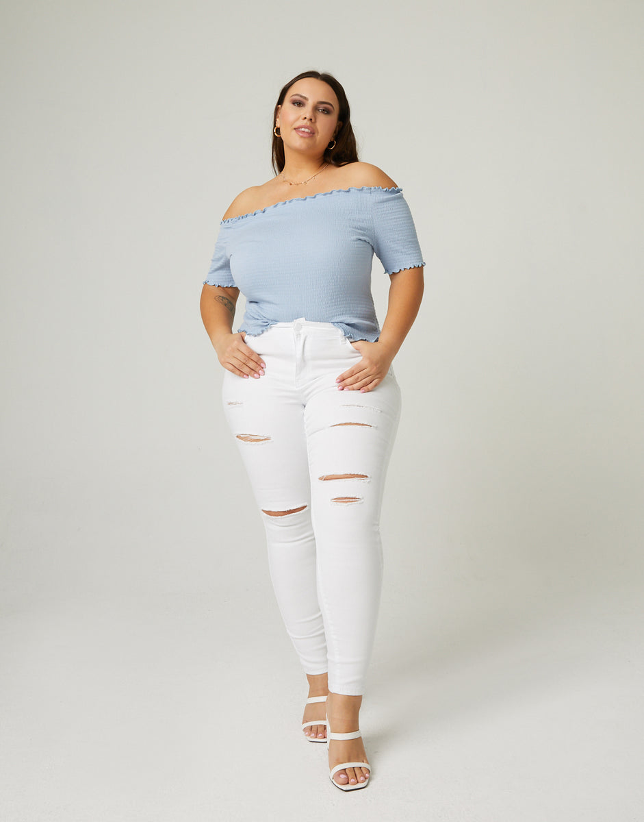 Plus Size Simple High Rise Mom Jeans – 2020AVE