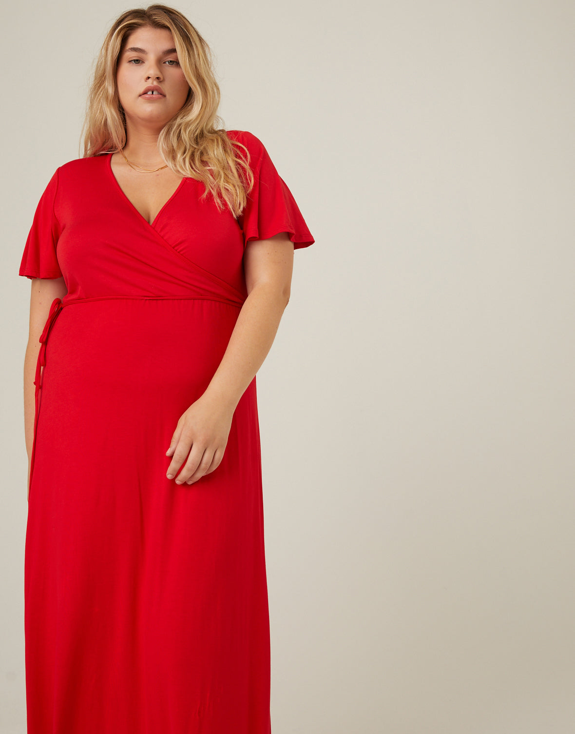 Plus Size Short Sleeve Maxi Wrap Dress – 2020AVE