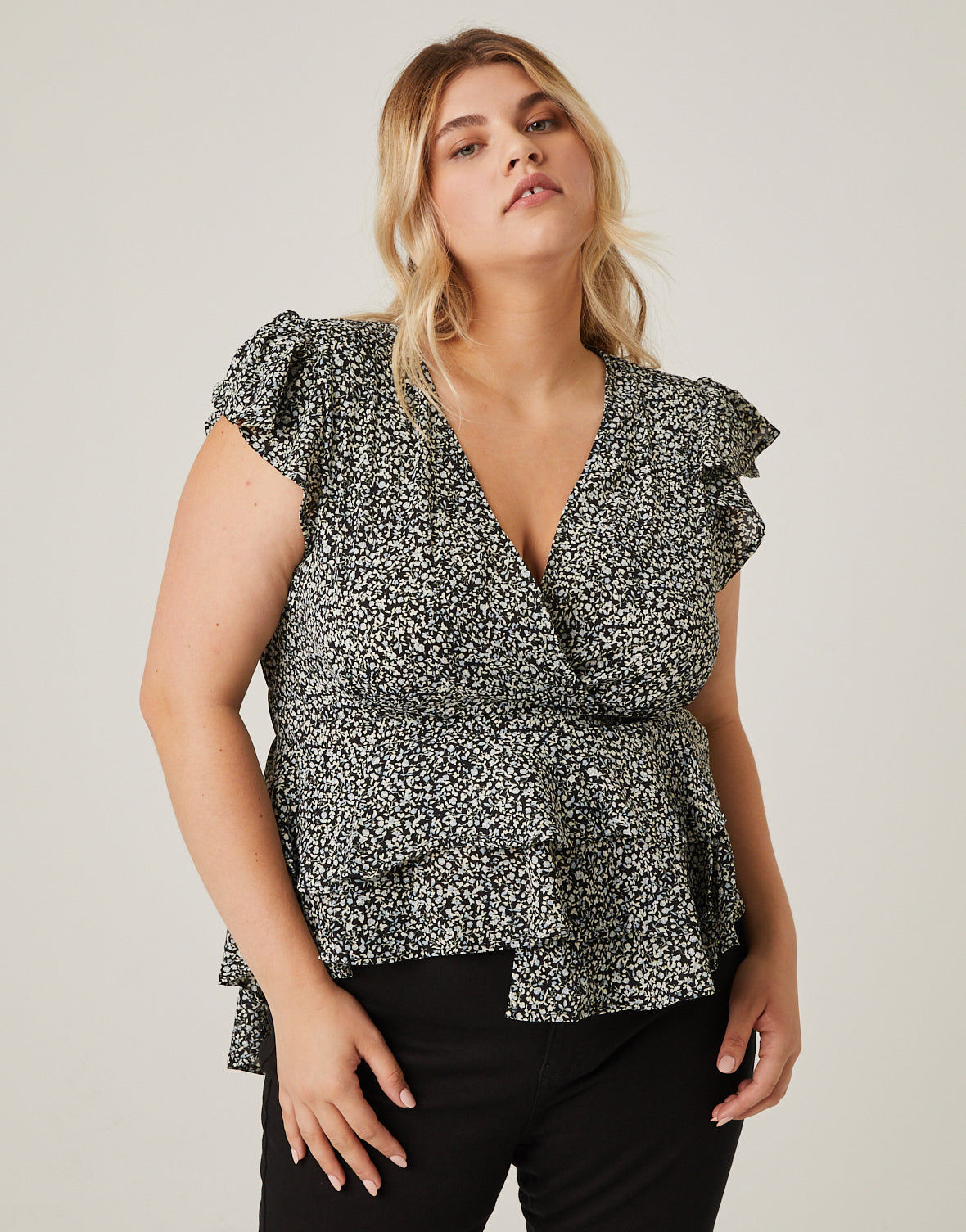 Curve Floral Peplum Top