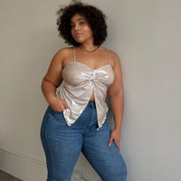 Plus Size Twist Detail Glittery Camisole Plus Size Tops -2020AVE