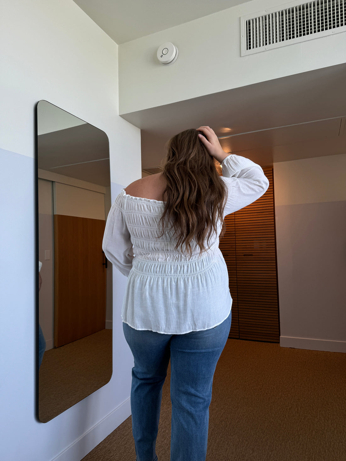 Plus Size Off The Shoulder Boho Top - White