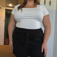 Plus Size Tie Front Shorts Plus Size Bottoms -2020AVE