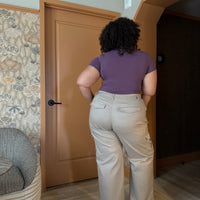 Plus Size Baggy Stretch Cargo Pants - Khaki