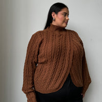 Plus Size Cable Knit Turtleneck Sweater Plus Size Tops -2020AVE