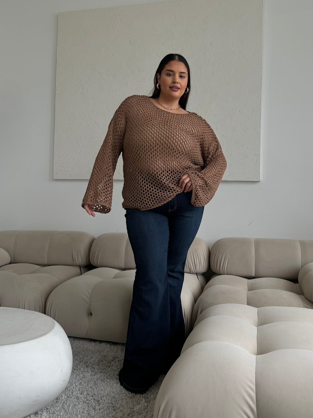 Plus Size Crochet Knit Top Plus Size Tops -2020AVE