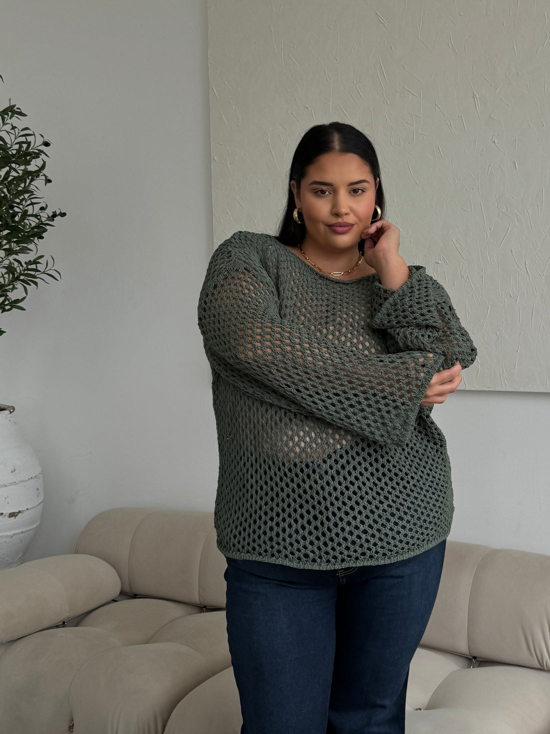 Plus Size Crochet Knit Top Plus Size Tops -2020AVE