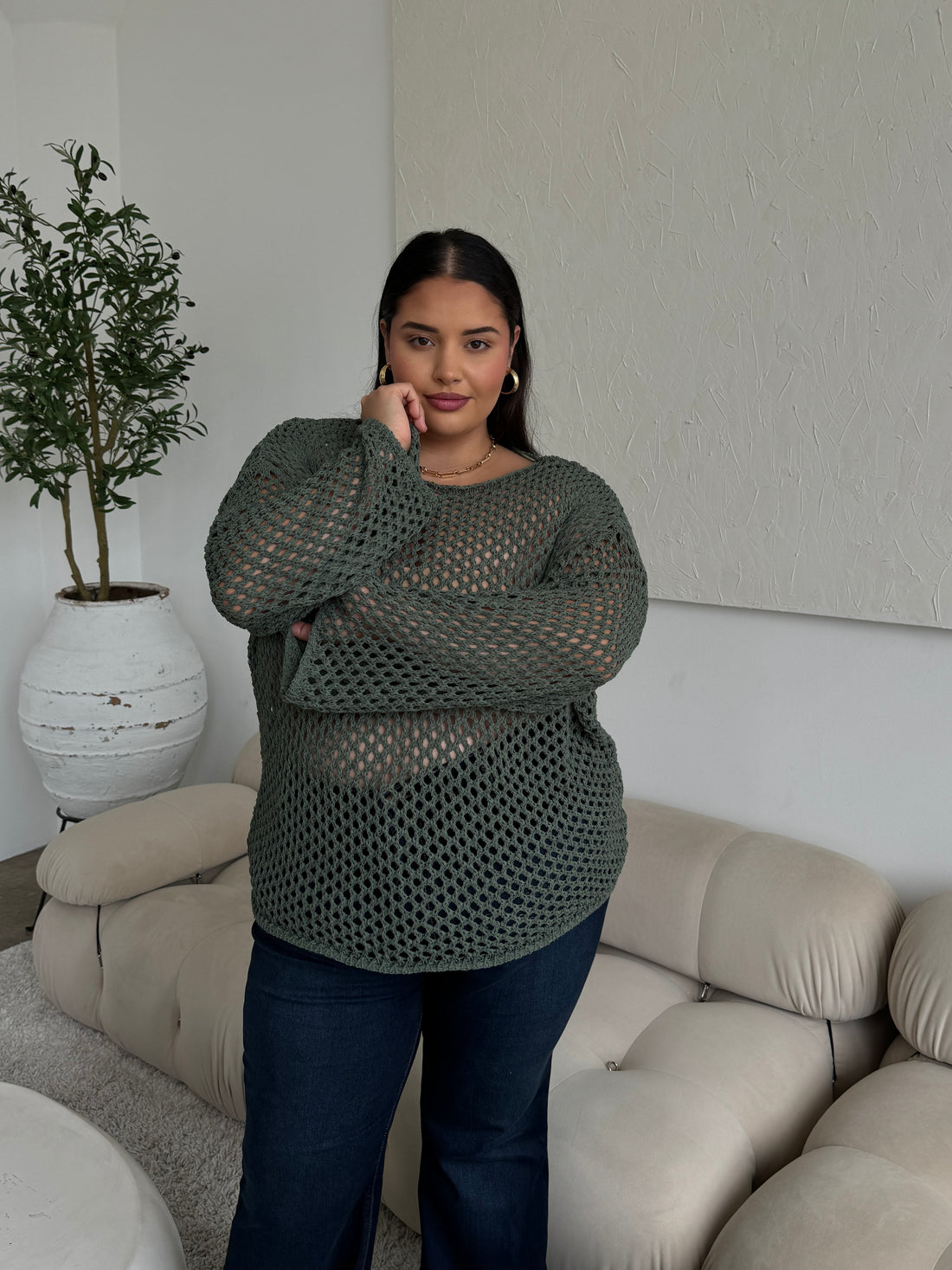 Plus Size Crochet Knit Top Plus Size Tops -2020AVE