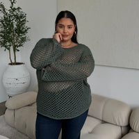 Plus Size Crochet Knit Top Plus Size Tops -2020AVE