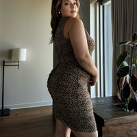 Plus Size Drapey Leopard Dress