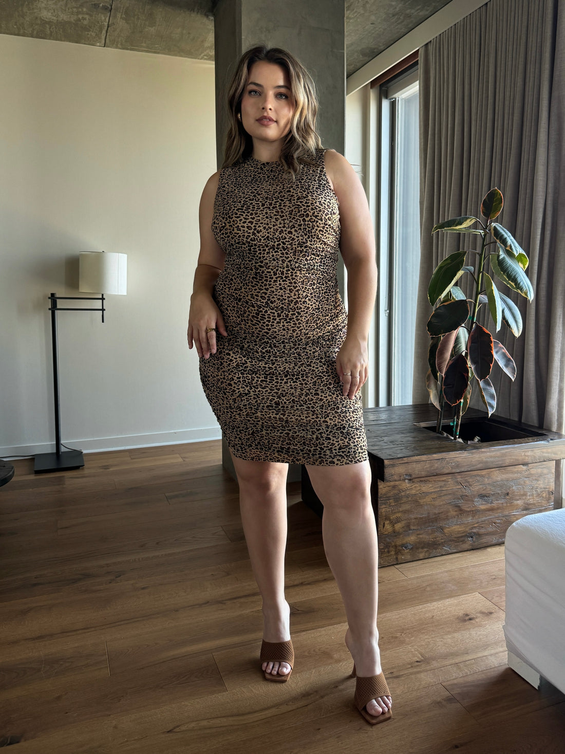 Plus Size Drapey Leopard Dress