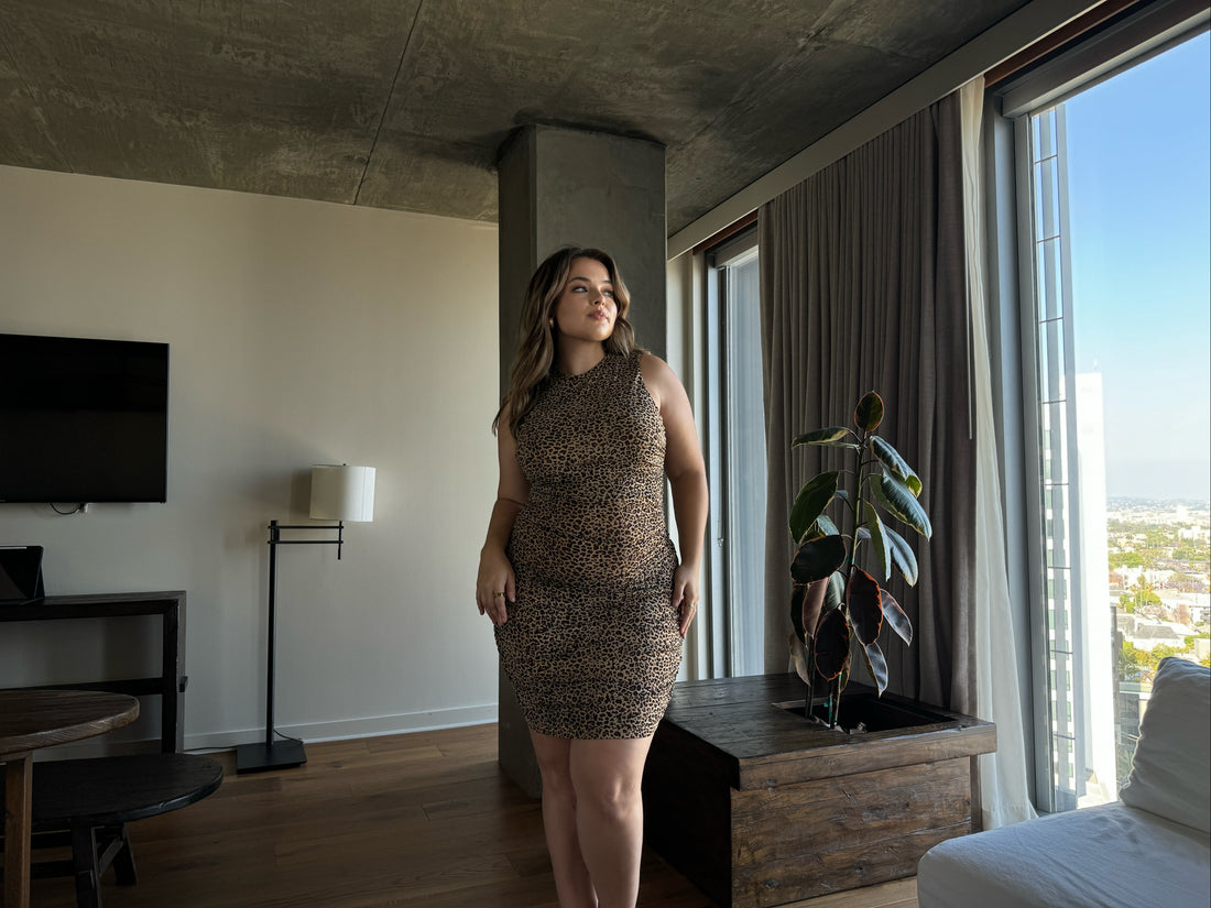 Plus Size Drapey Leopard Dress