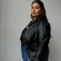 Plus Size Effortless Leather Jacket