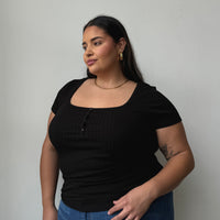 Plus Size Everyday Ribbed Tee Black