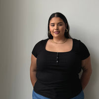 Plus Size Everyday Ribbed Tee Black