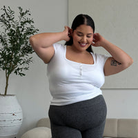 Plus Size Everyday Ribbed Tee White