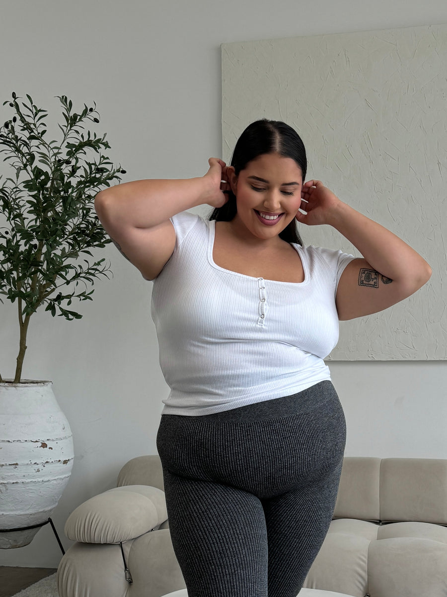 Plus Size Everyday Ribbed Tee White