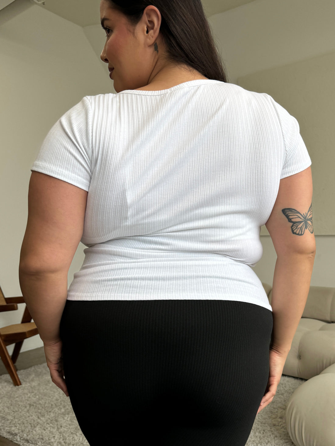 Plus Size Everyday Ribbed Tee White