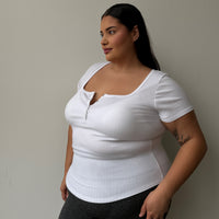 Plus Size Everyday Ribbed Tee White