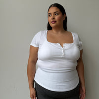 Plus Size Everyday Ribbed Tee White