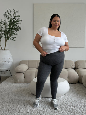 Plus Size Everyday Ribbed Tee White