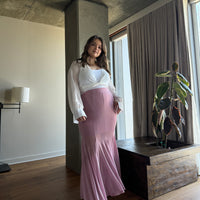 Plus Size Fishtail Maxi Skirt - Orchid