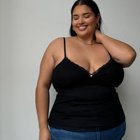 Plus Size Lace Cami Top Black