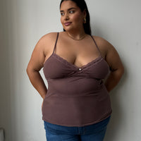 Plus Size Lace Cami Top Mauve