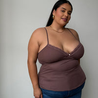 Plus Size Lace Cami Top Mauve