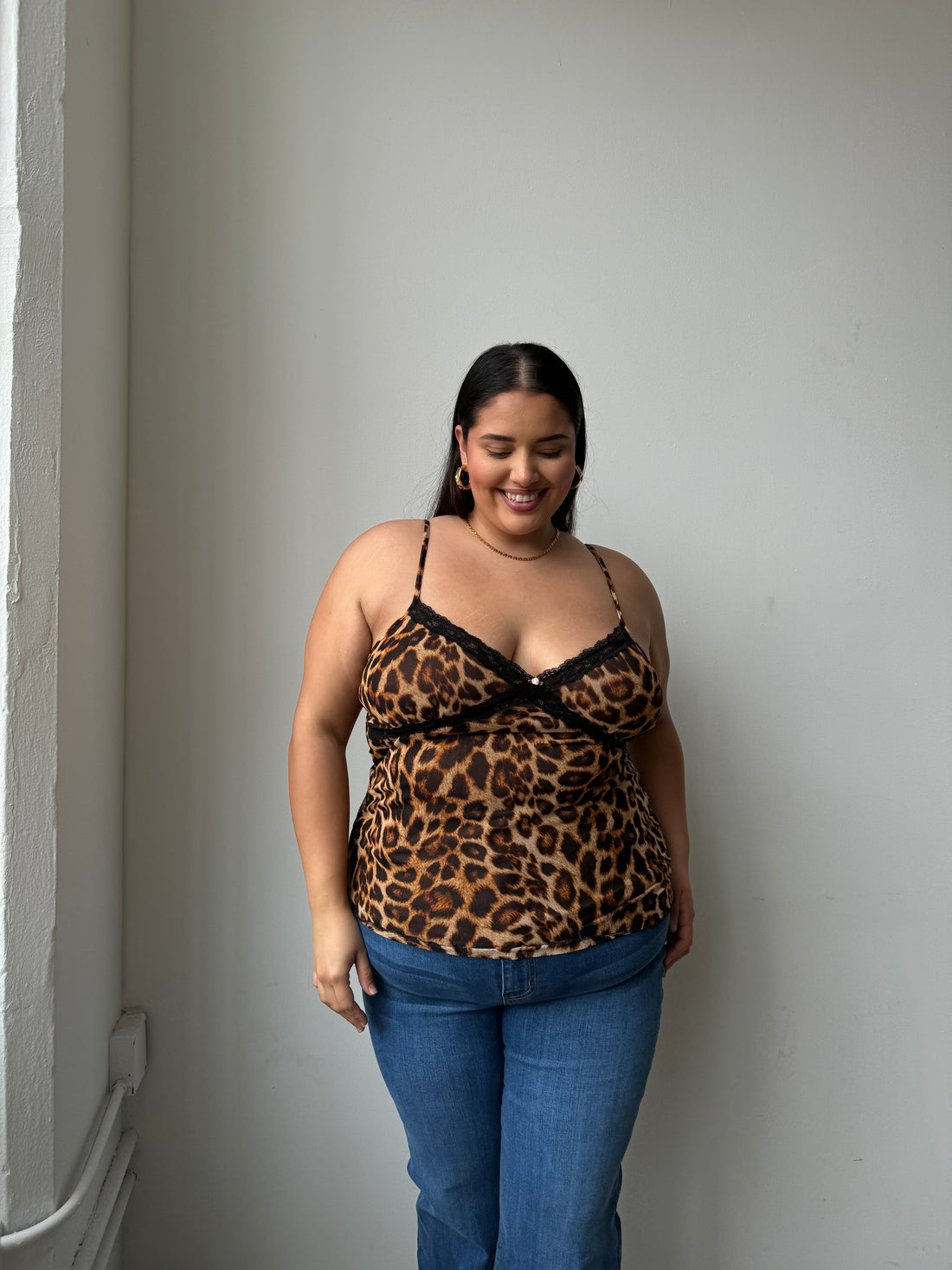 Plus Size Leopard Lace Cami