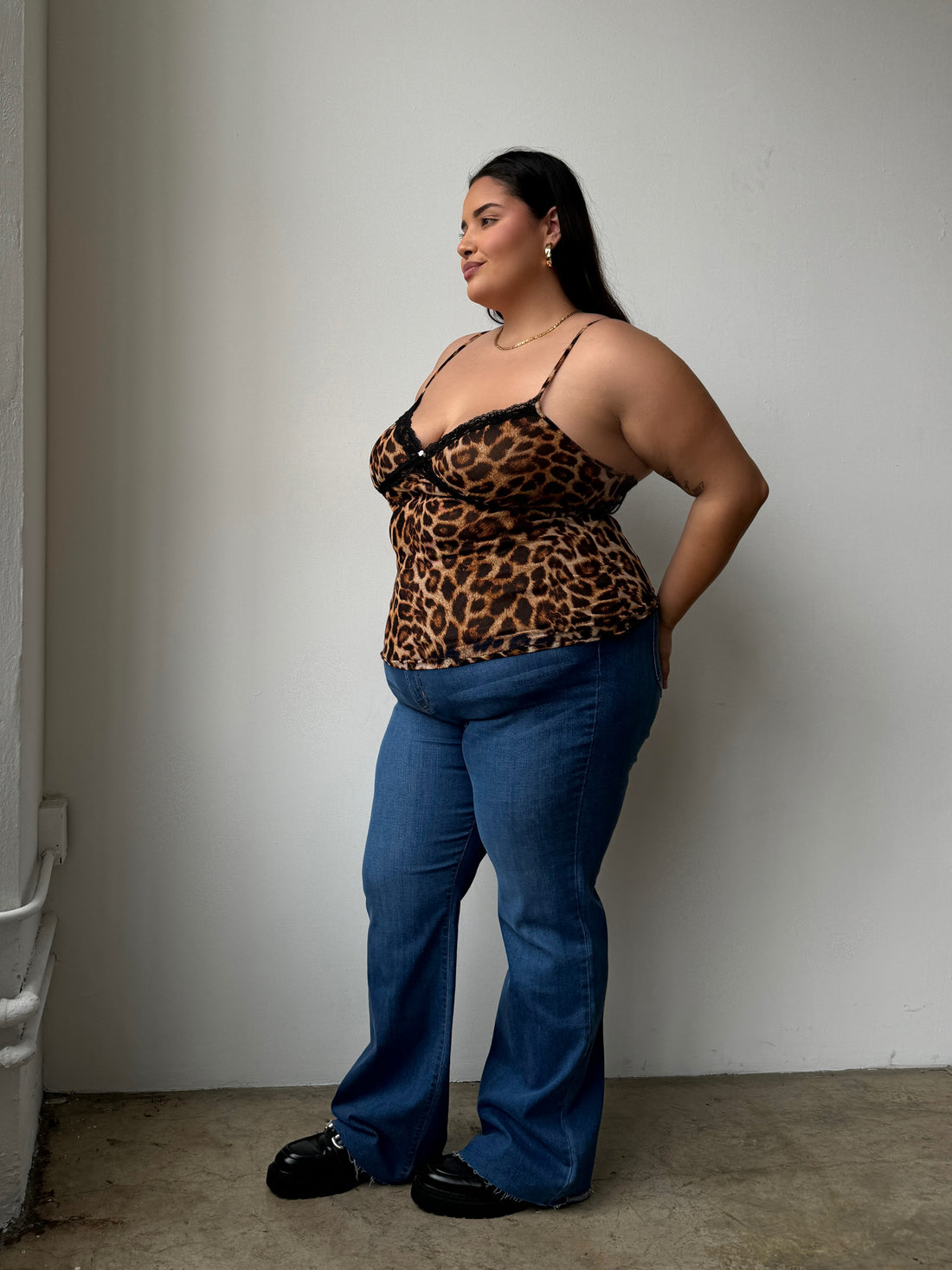 Plus Size Leopard Lace Cami