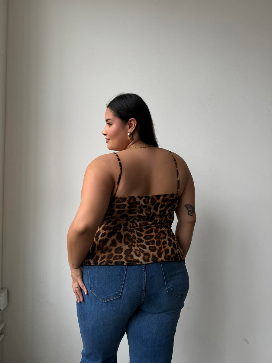 Plus Size Leopard Lace Cami