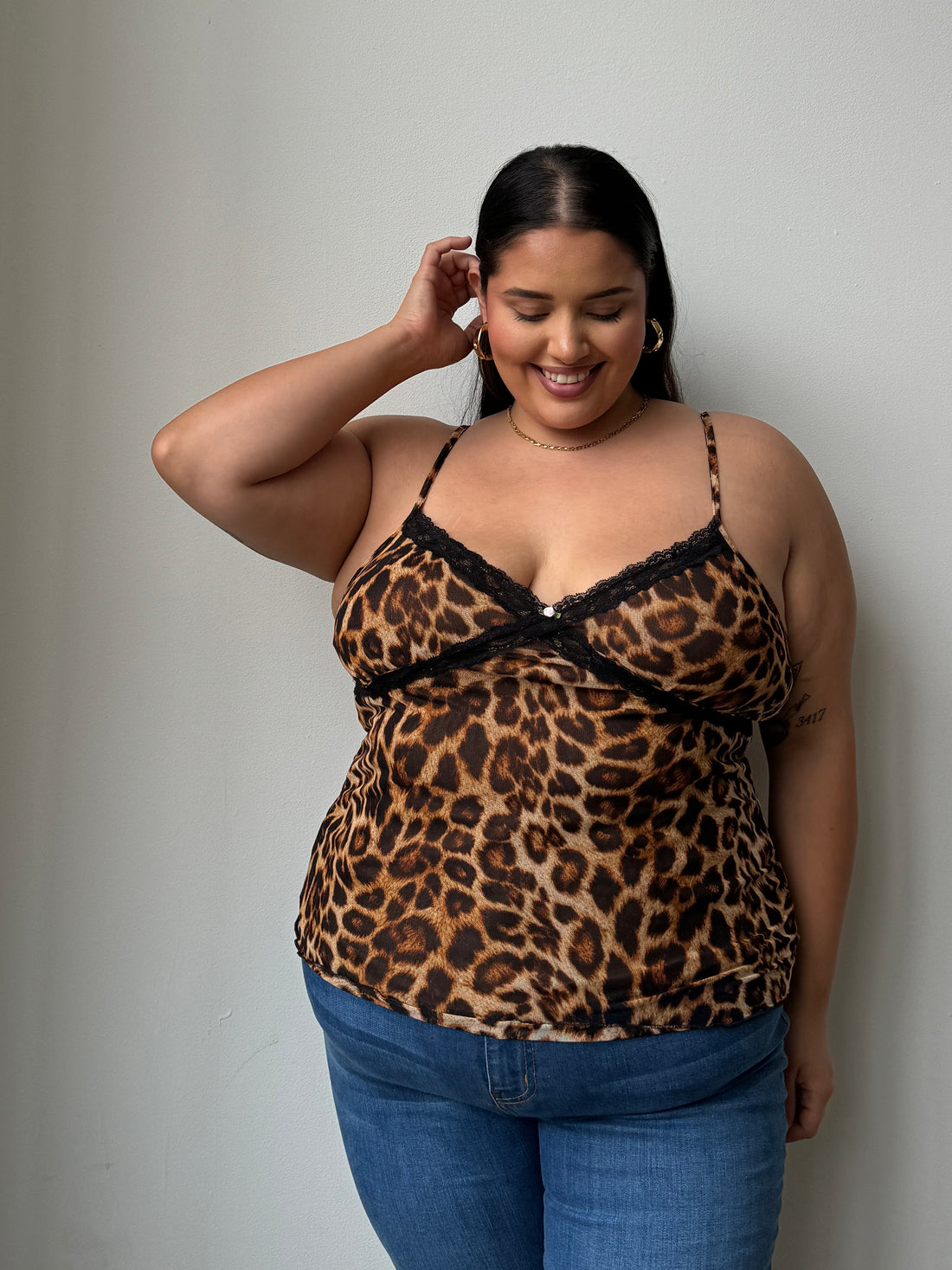 Plus Size Leopard Lace Cami