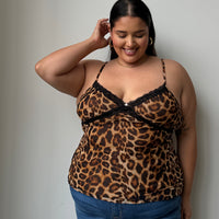 Plus Size Leopard Lace Cami