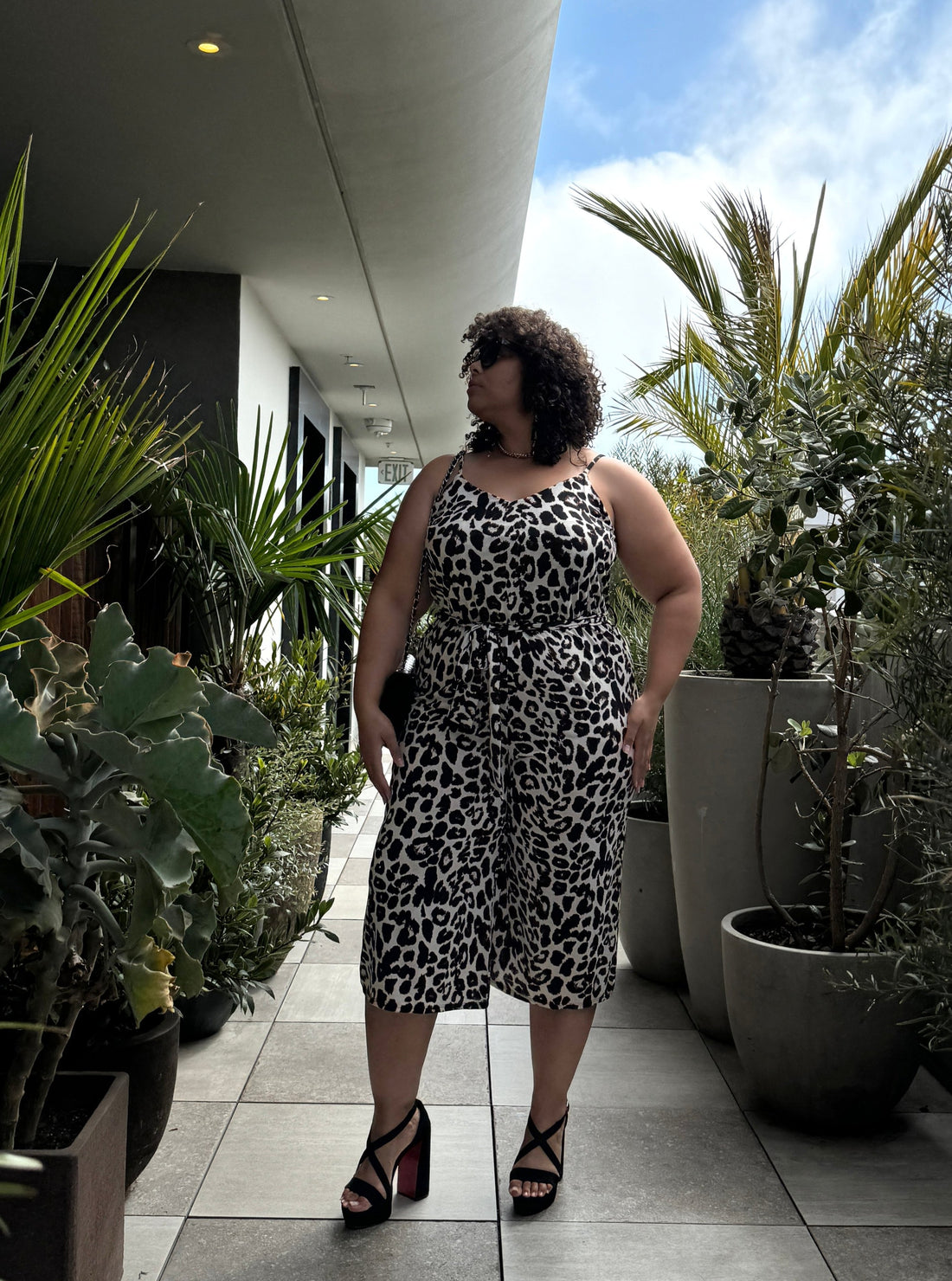 Leopard print plus size jumpsuit online