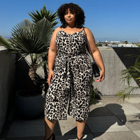 Plus Size Leopard Print Midi Dress Plus Size Dresses Brown 1XL -2020AVE