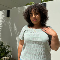 Plus Size Martine Bow Top Mint