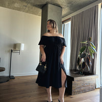 Plus Size Puff Sleeve Midi Dress Plus Size Dresses -2020AVE