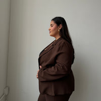 Plus Size Sleek Blazer Brown