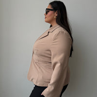 Plus Size Sleek Blazer Taupe