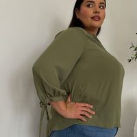 Plus Size Split Neck Flowy Blouse Plus Size Tops -2020AVE