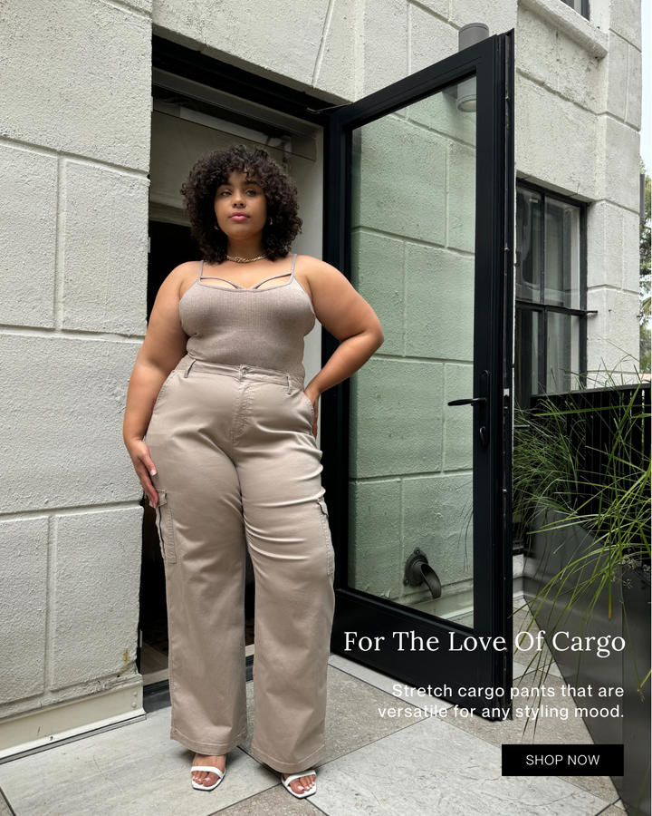 For the love of cargo. Stretch cargo pants that are versatile for any styling mood. Shop plus size pants now