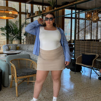 Plus Size Tennis Mini Skirt Tan