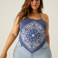 Curve Bandana Halter Top Plus Size Tops -2020AVE