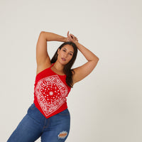 Curve Bandana Halter Top Plus Size Tops -2020AVE