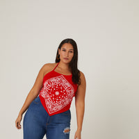 Curve Bandana Halter Top Plus Size Tops -2020AVE