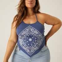 Curve Bandana Halter Top Plus Size Tops -2020AVE