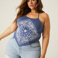 Curve Bandana Halter Top Plus Size Tops -2020AVE