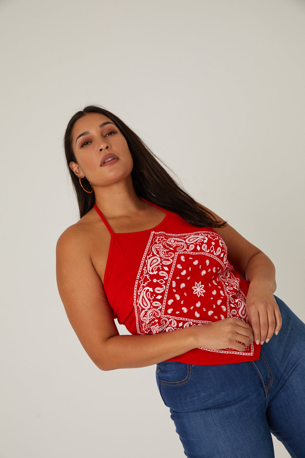 Curve Bandana Halter Top Plus Size Tops -2020AVE