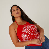 Curve Bandana Halter Top Plus Size Tops -2020AVE