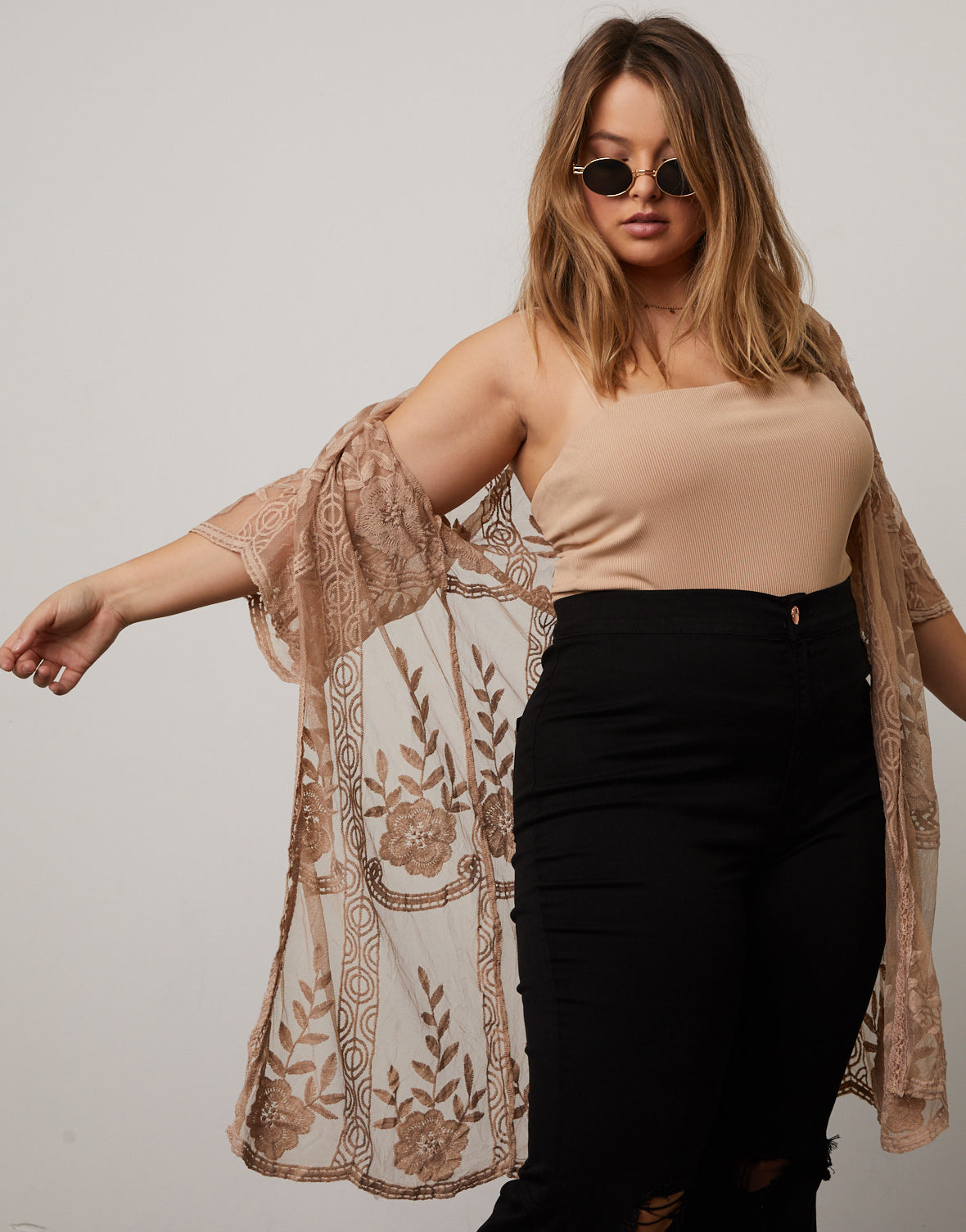 Plus Size Sheer Lace Cardigan 2020ave